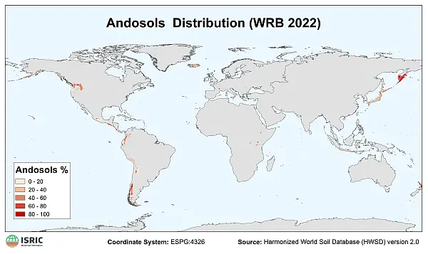 Andosols distribution Andosols
