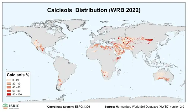 Calcisols distribution Calcisols