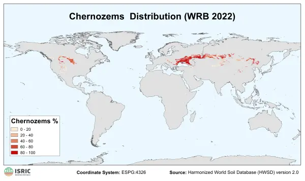 Chernozems distribution Chernozems