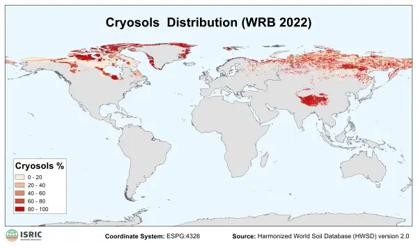 Cryosols distribution Cryosols