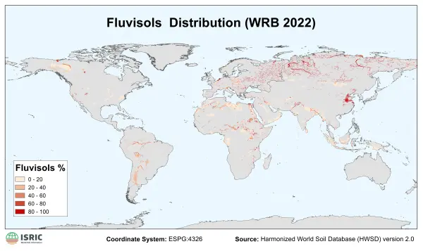 Fluvisols distribution Fluvisols