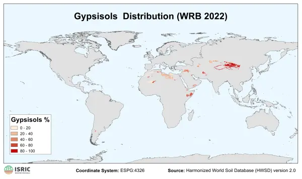 Gypsisols distribution Gypsisols