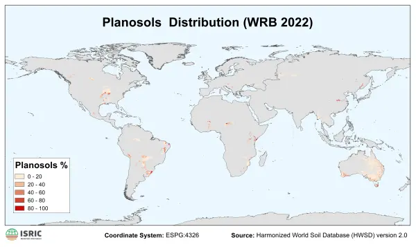 Planosols distribution Planosols