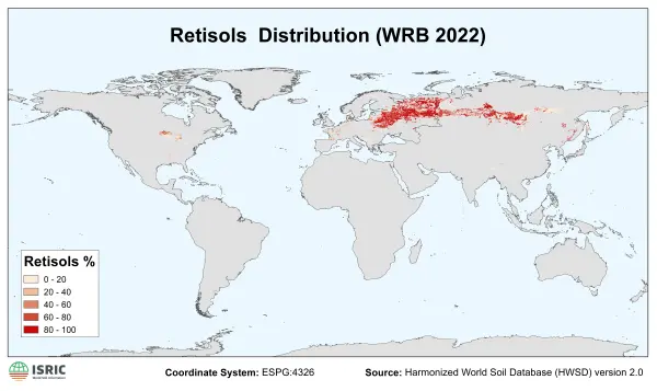 Retisols distribution Retisols